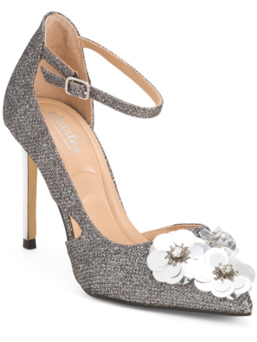 CHARLES DAVid Sparkle Black Heels